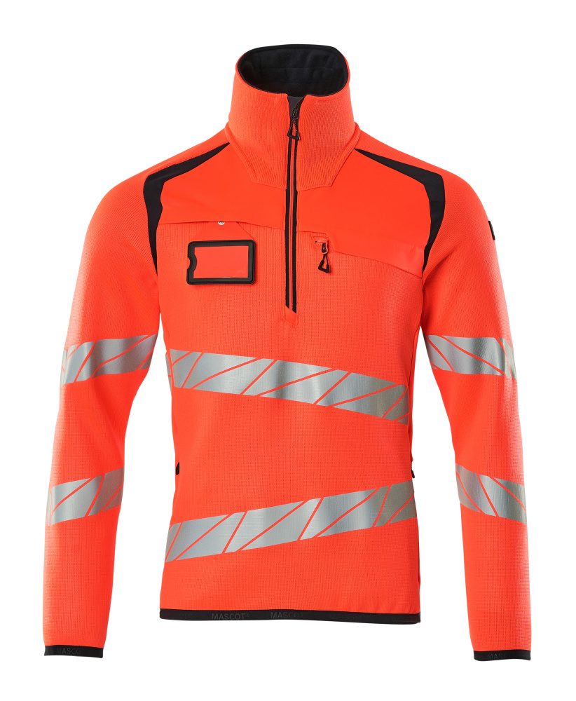 Gebreide trui 19005 - 22210 - hi-vis rood/donkermarine