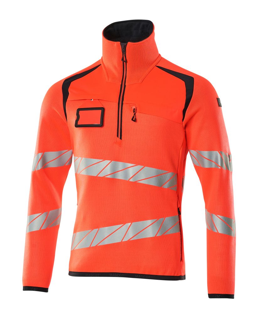 Gebreide trui 19005 - 22210 - hi-vis rood/donkermarine
