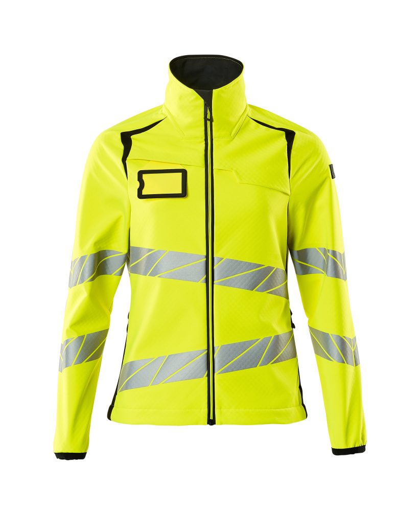 Softshell jas Dames 19012 - 1709 - hi-vis geel/zwart