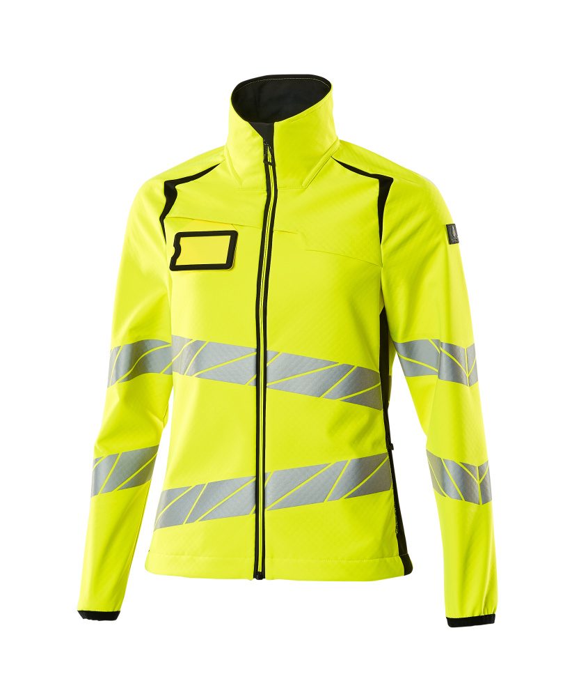 Softshell jas Dames 19012 - 1709 - hi-vis geel/zwart