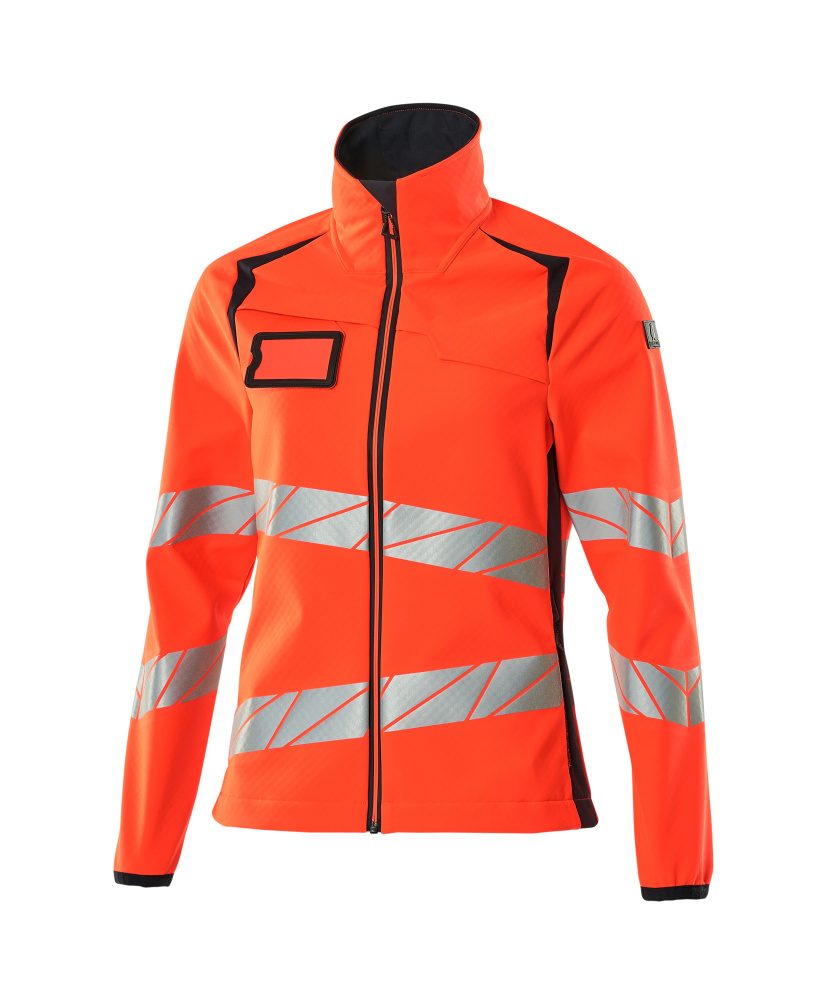 Softshell jas Dames 19012 - 22210 - hi-vis rood/donkermarine