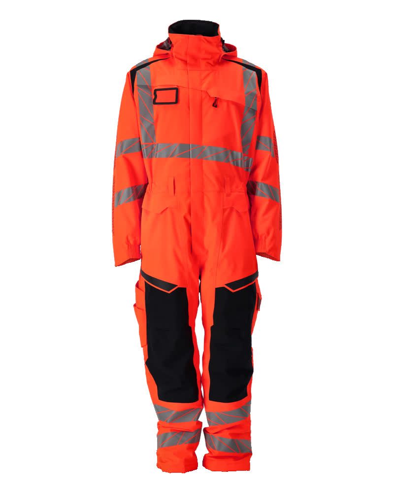 Winteroverall 19019 - 22218 - hi-vis rood/donkerantraciet