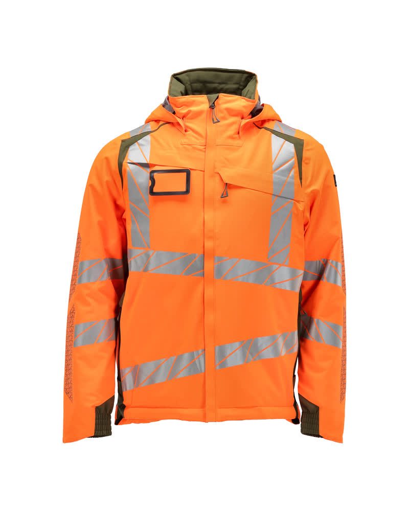 Winterjas 19035 - 1433 - hi-vis oranje/mosgroen