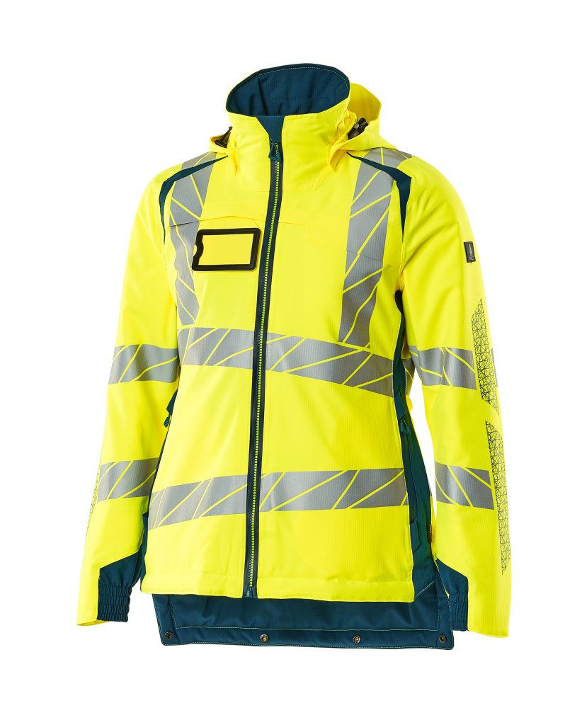 Winterjas Dames 19045 - 1744 - hi-vis geel/donkerpetrol
