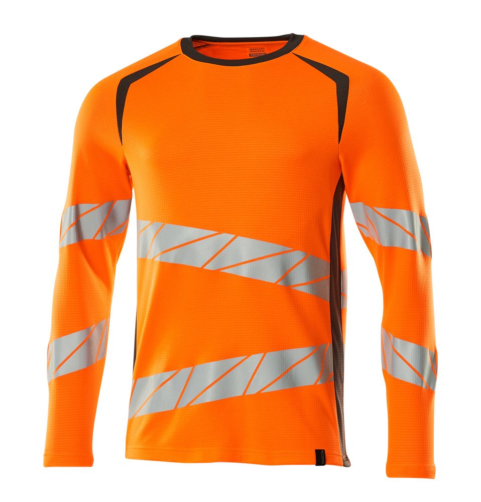 T-shirt lange mouwen 19081 - 1418 - hi-vis oranje/donkerantraciet