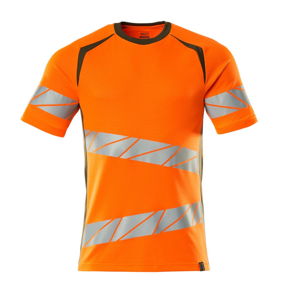 T-shirt 19082 - 1433 - hi-vis oranje/mosgroen
