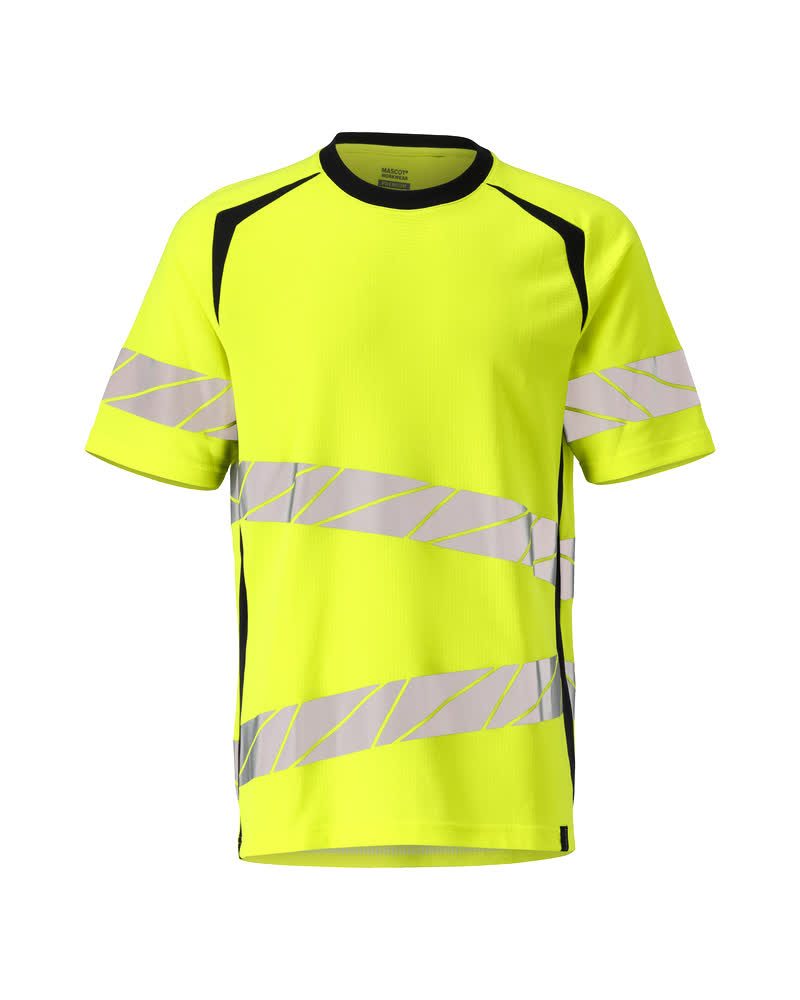 T-shirt 19082 - 17010 - hi-vis geel/donkermarine