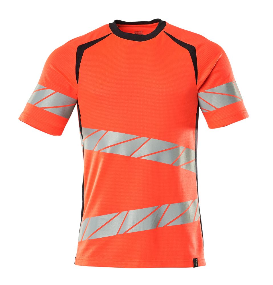 T-shirt 19082 - 22210 - hi-vis rood/donkermarine