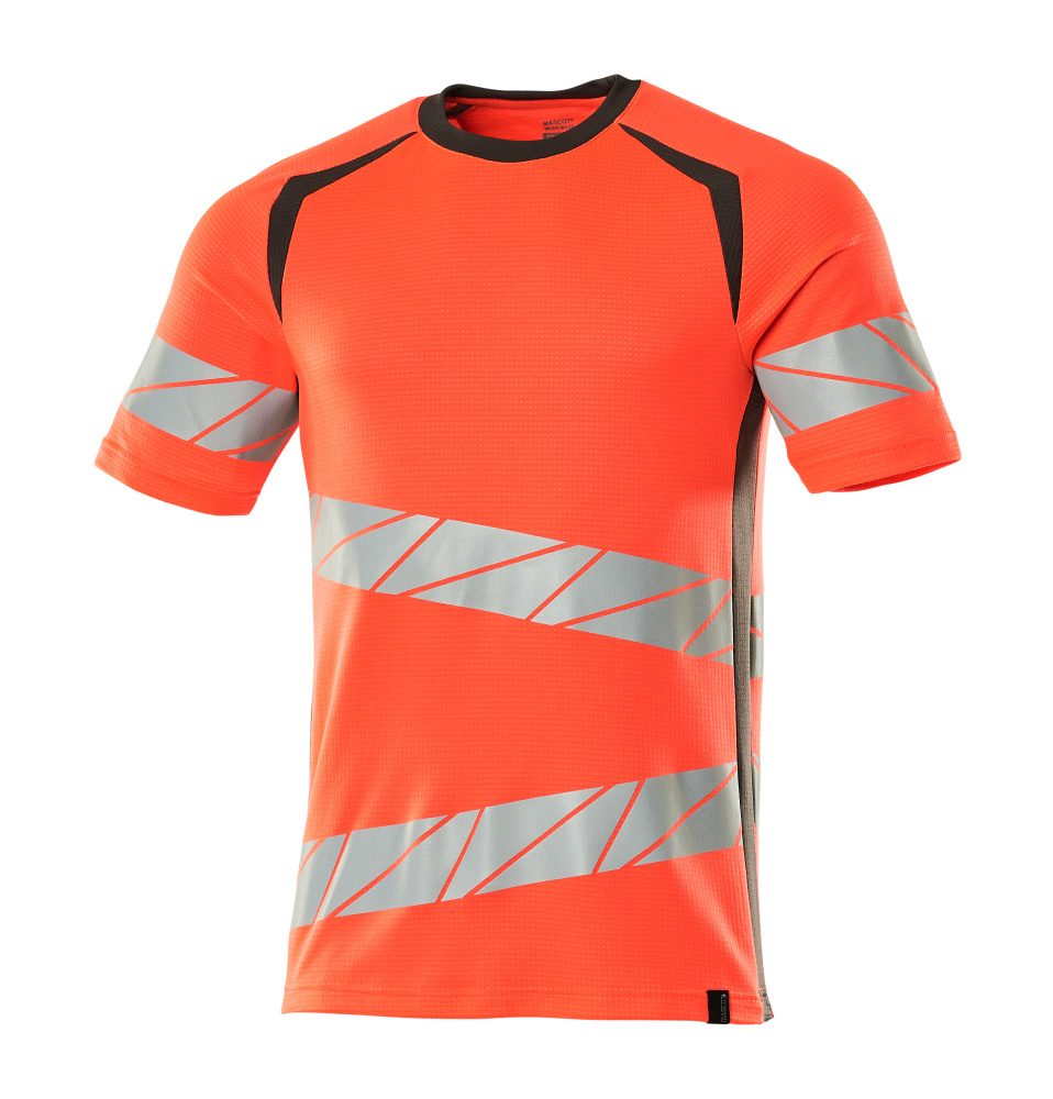 T-shirt 19082 - 22218 - hi-vis rood/donkerantraciet