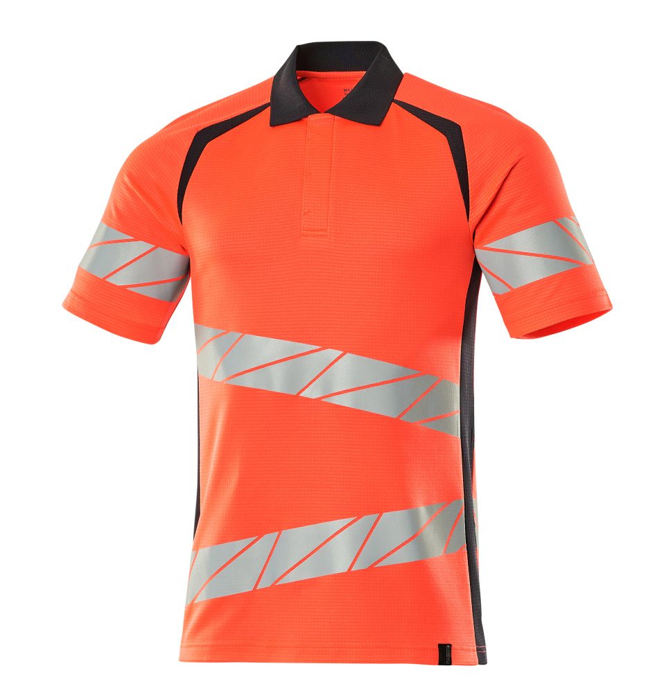Poloshirt Bicolor Accelerate Safe 19083 - 22210 - hi-vis rood/donkermarine