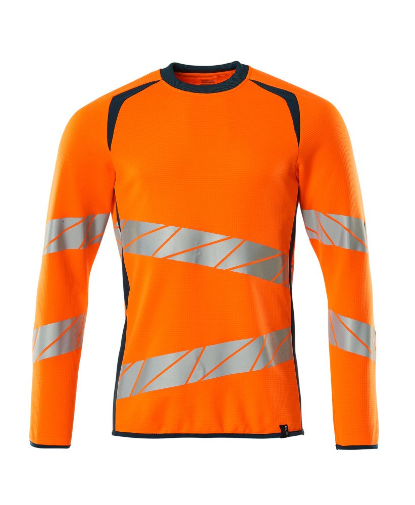 Sweatshirt 19084 - 1444 - hi-vis oranje/donkerpetrol