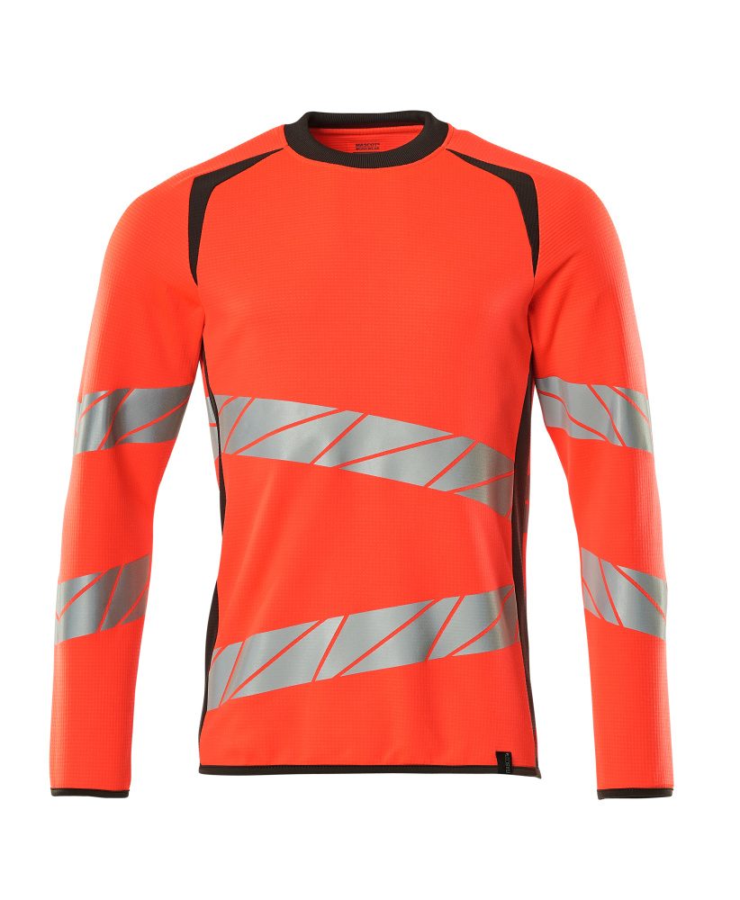 Sweatshirt 19084 - 22218 - hi-vis rood/donkerantraciet