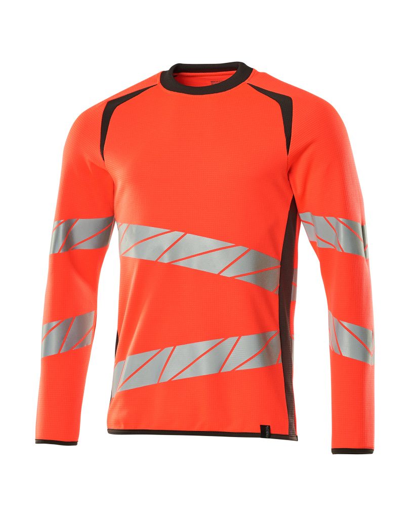 Sweatshirt 19084 - 22218 - hi-vis rood/donkerantraciet