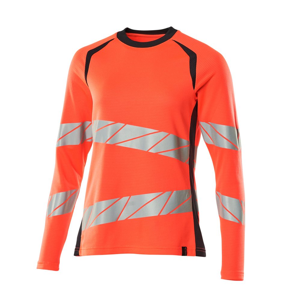T-shirt lange mouwen Dames 19091 - 22210 - hi-vis rood/donkermarine