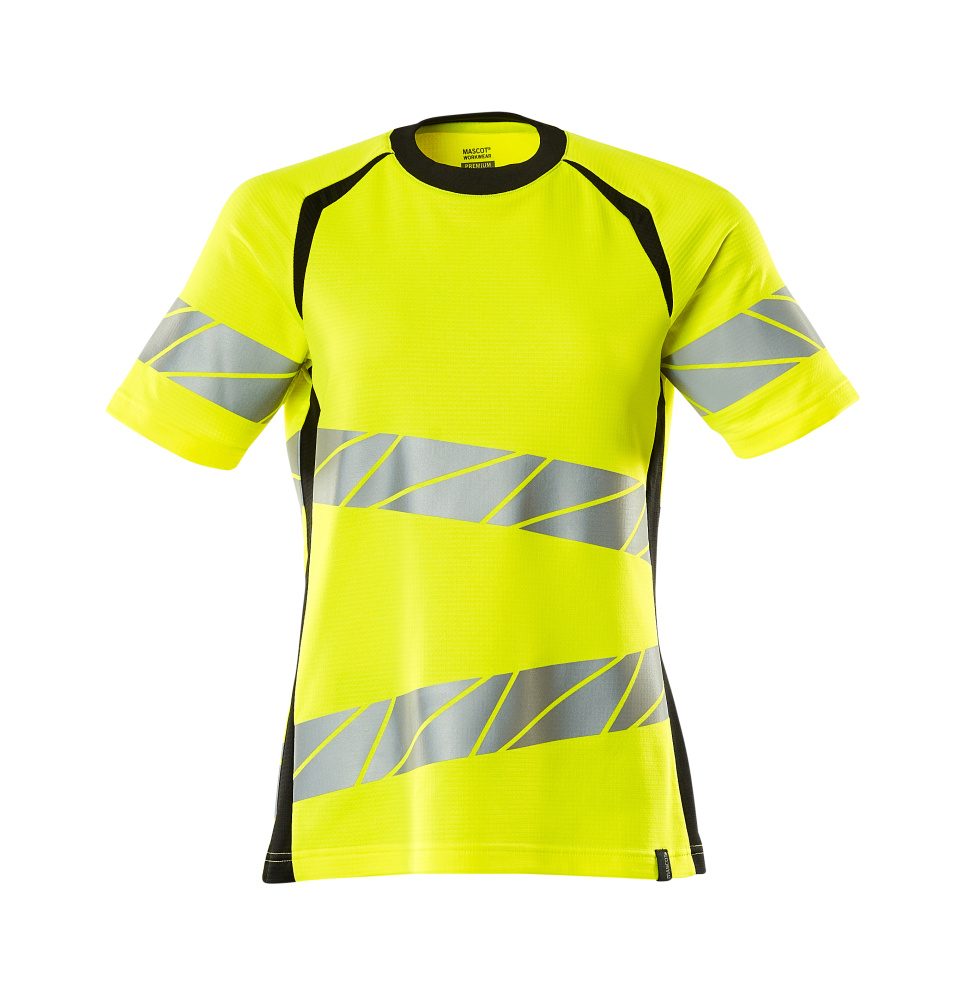 T-shirt Dames 19092 - 1709 - hi-vis geel/zwart