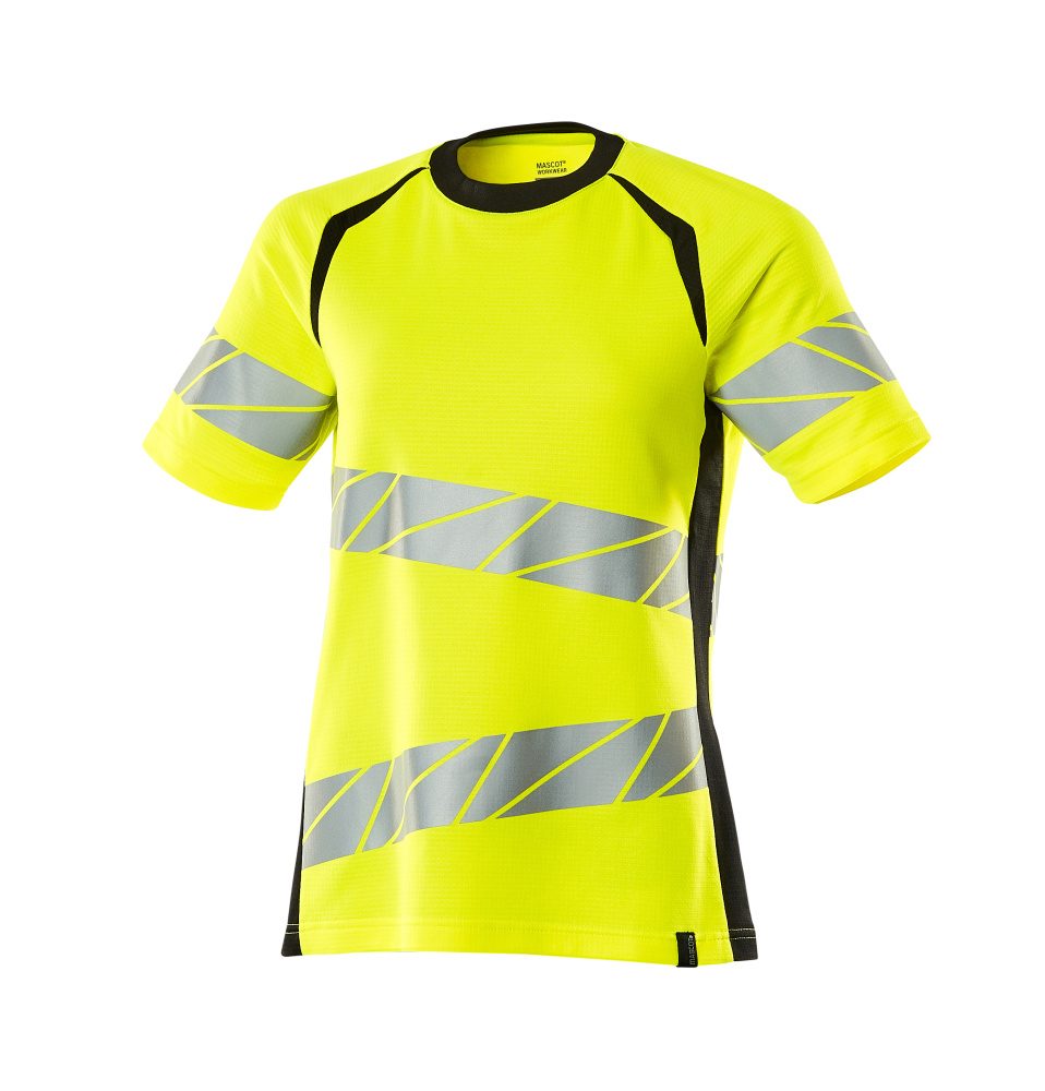 T-shirt Dames 19092 - 1709 - hi-vis geel/zwart