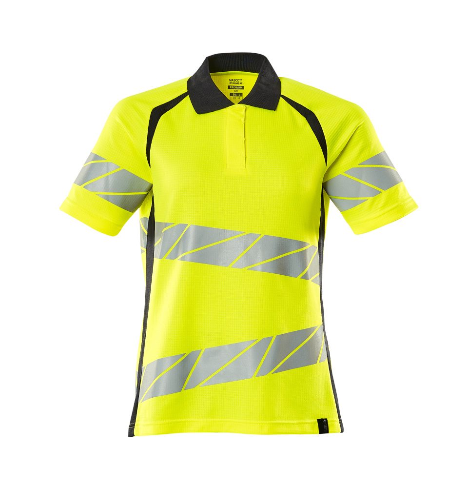 Poloshirt Dames 19093 - 17010 - hi-vis geel/donkermarine
