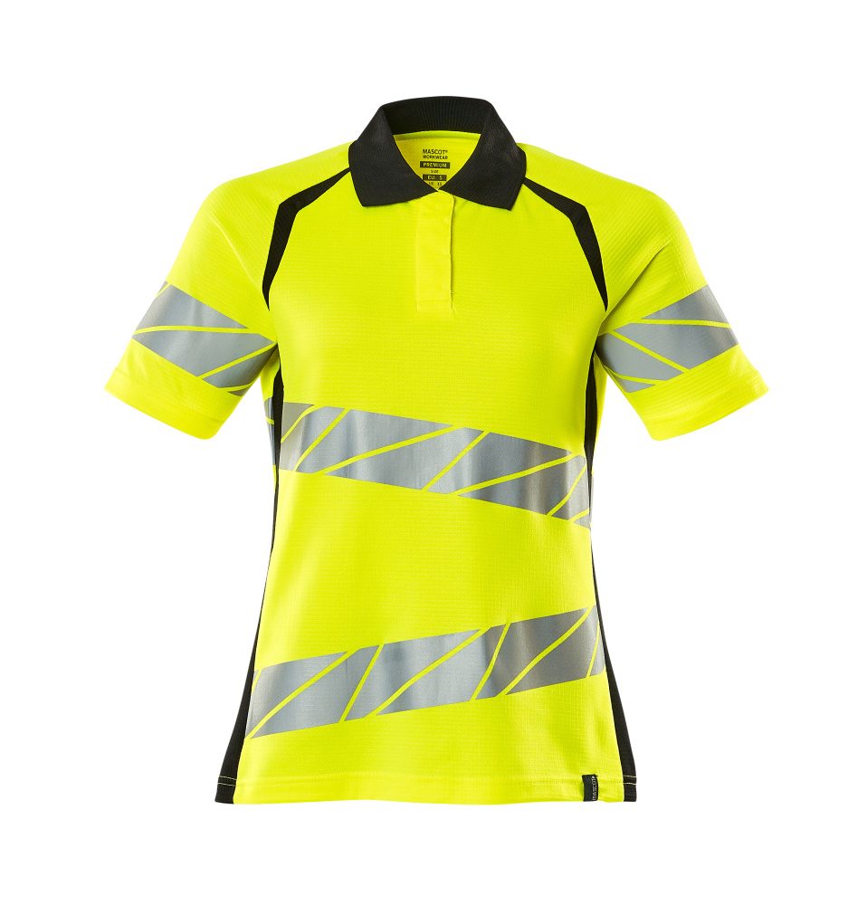 Poloshirt Dames 19093 - 1709 - hi-vis geel/zwart