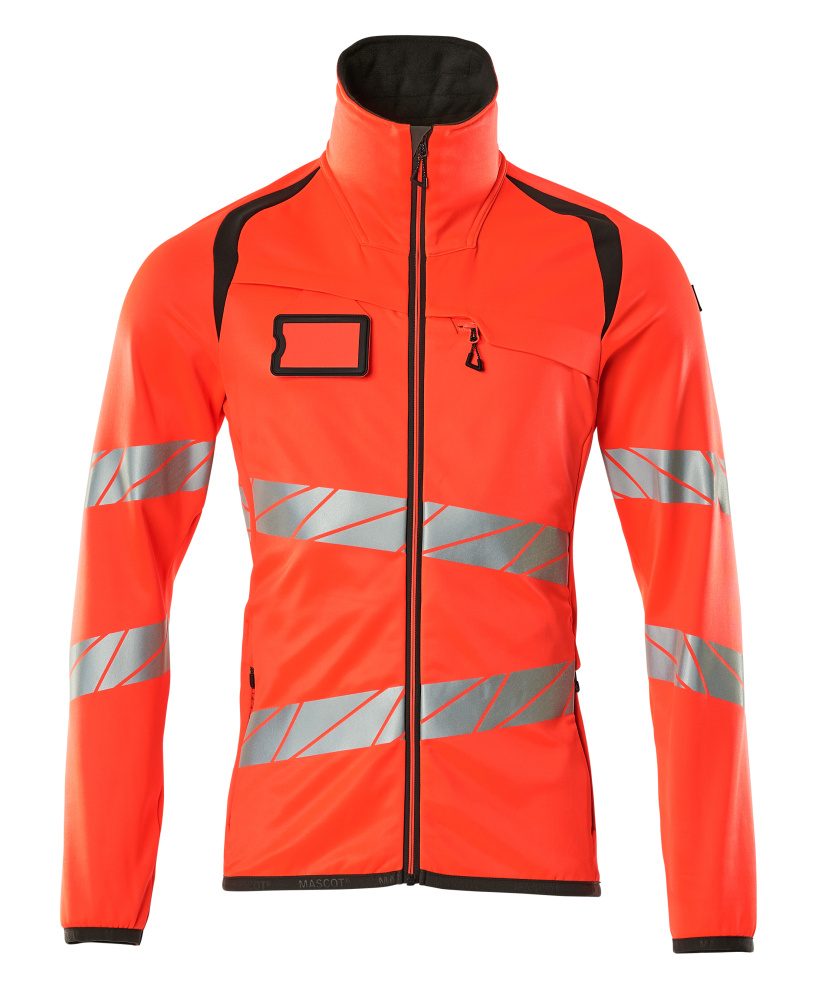 Fleecetrui met rits 19103 - 22218 - hi-vis rood/donkerantraciet