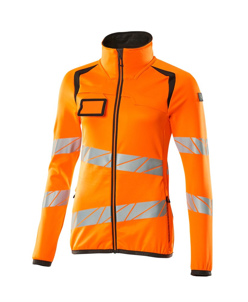 Fleecetrui met rits Dames 19153 - 1418 - hi-vis oranje/donkerantraciet