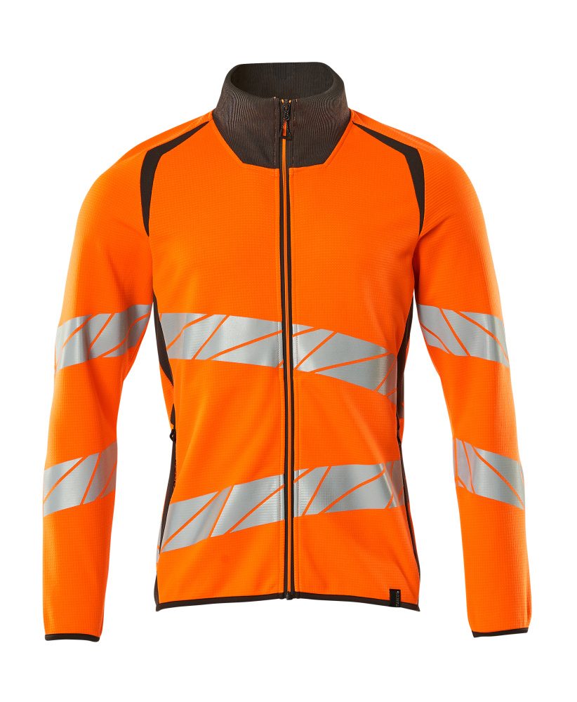 Sweatshirt met rits 19184 - 1418 - hi-vis oranje/donkerantraciet