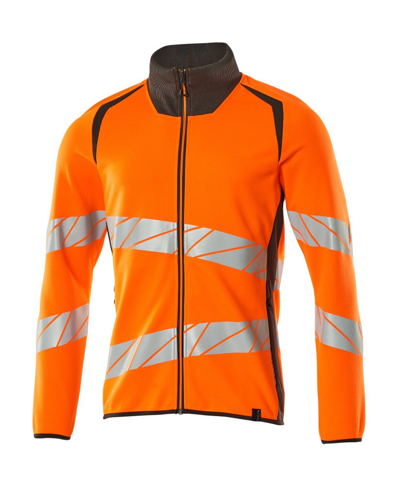 Sweatshirt met rits 19184 - 1418 - hi-vis oranje/donkerantraciet