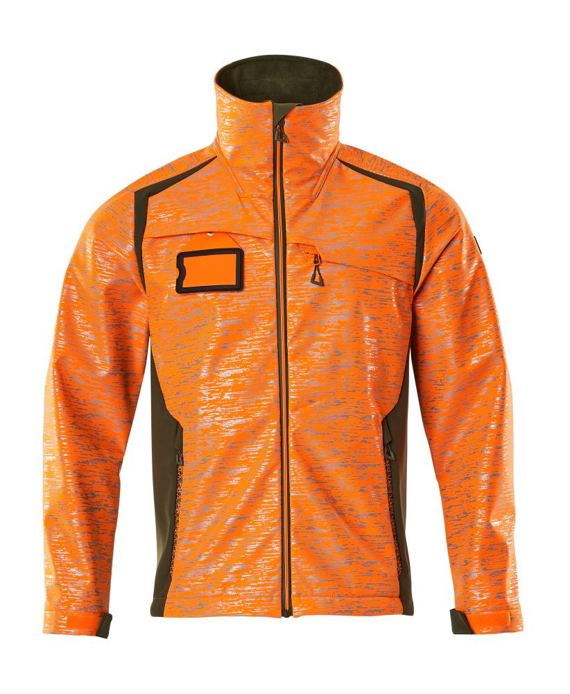 Softshell jas 19202 - 1433 - hi-vis oranje/mosgroen