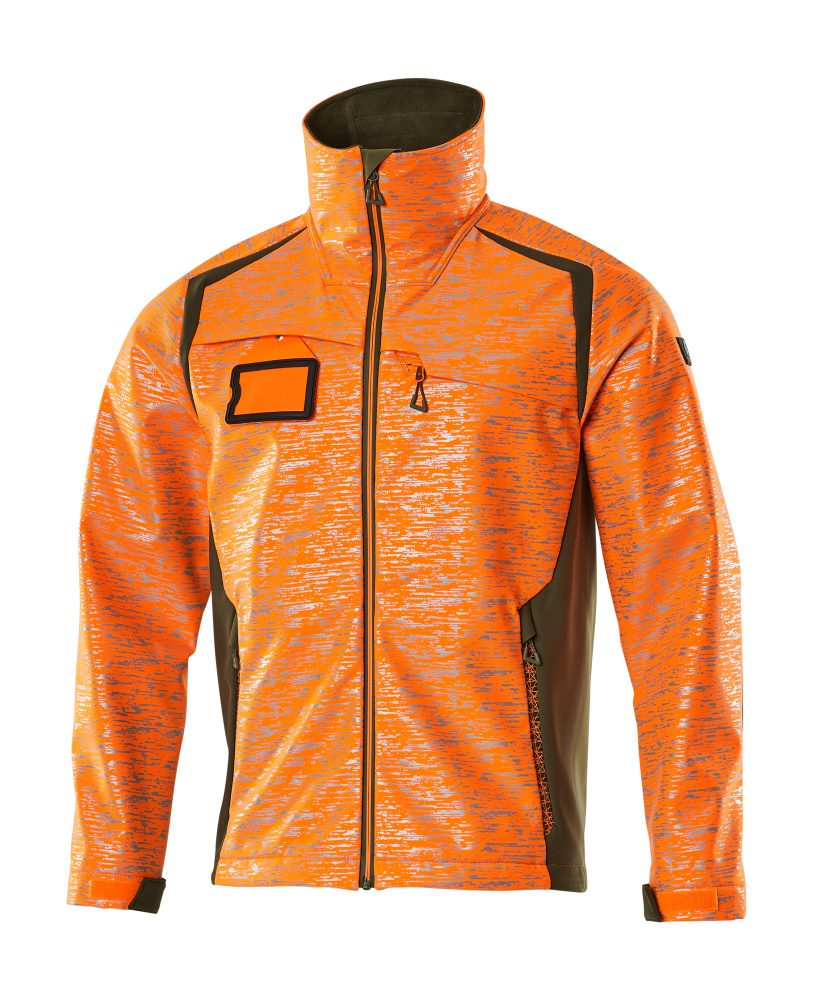 Softshell jas 19202 - 1433 - hi-vis oranje/mosgroen