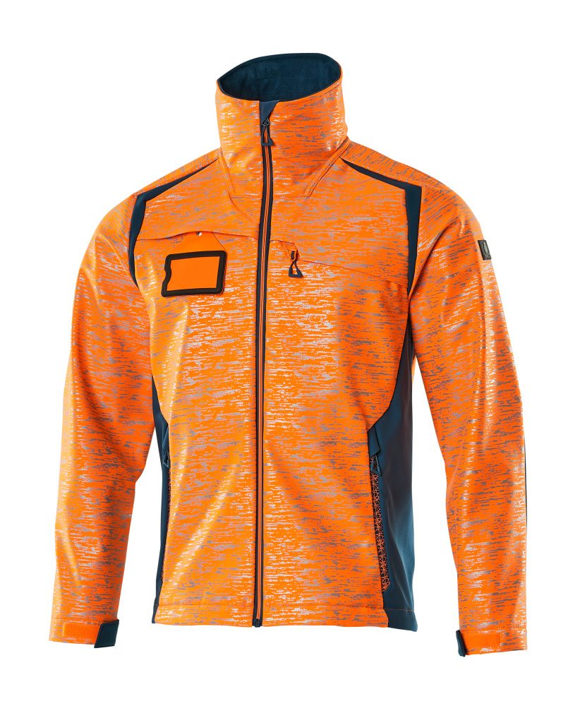 Softshell jas 19202 - 1444 - hi-vis oranje/donkerpetrol