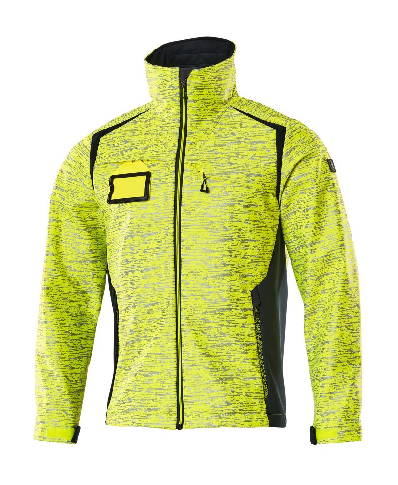 Softshell jas 19202 - 17010 - hi-vis geel/donkermarine