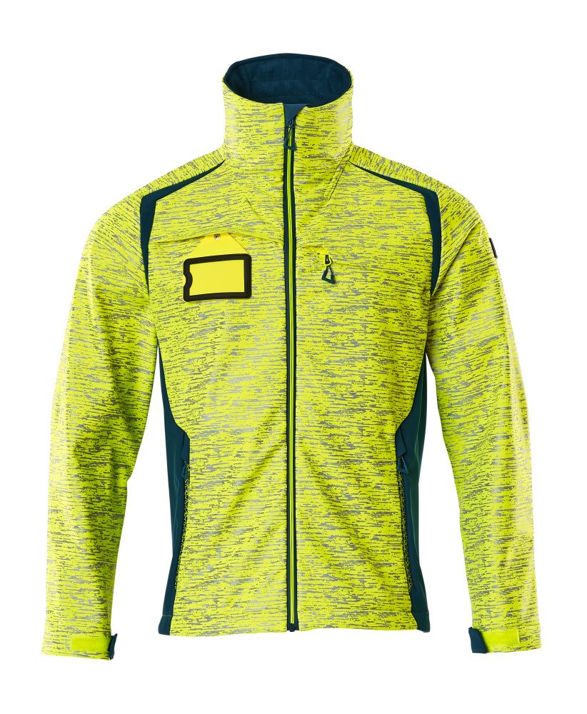 Softshell jas 19202 - 1744 - hi-vis geel/donkerpetrol