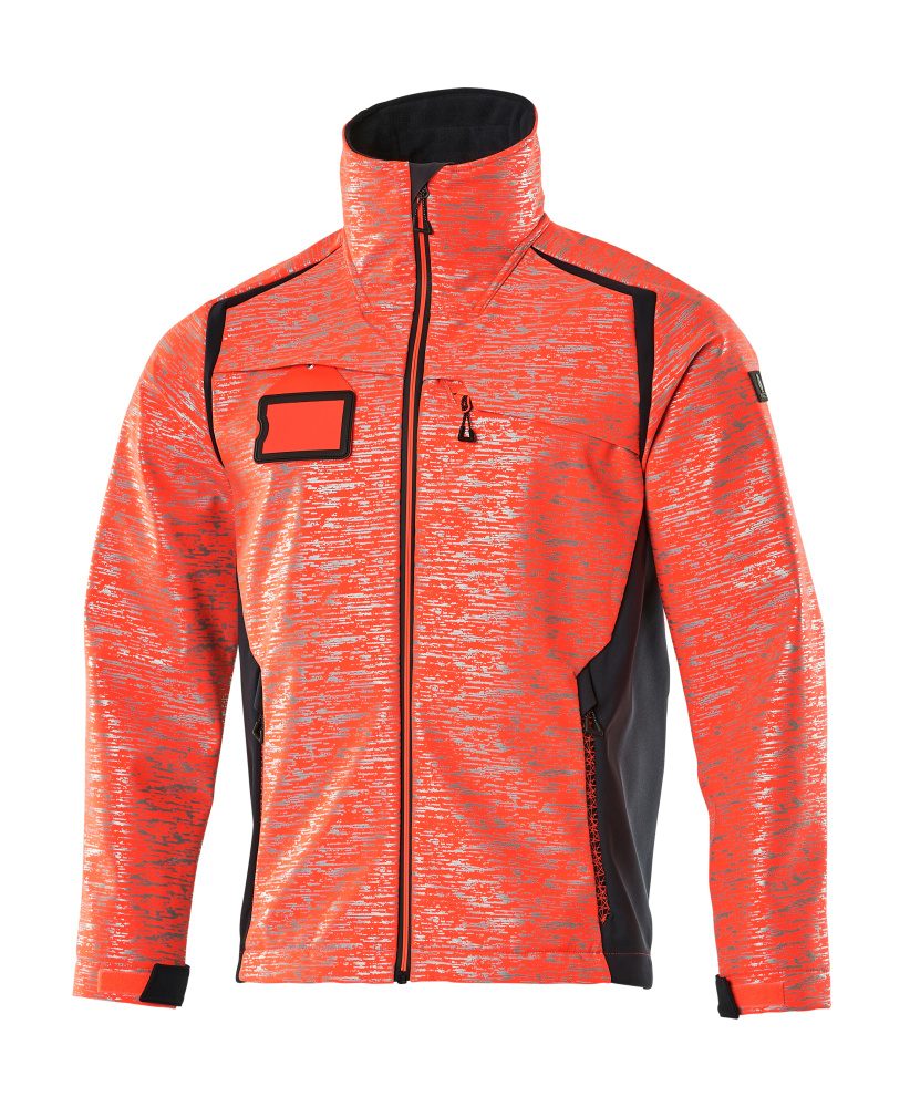 Softshell jas 19202 - 22210 - hi-vis rood/donkermarine