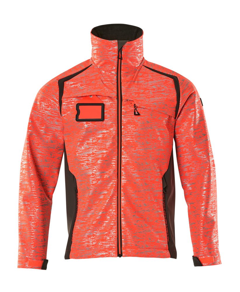 Softshell jas 19202 - 22218 - hi-vis rood/donkerantraciet