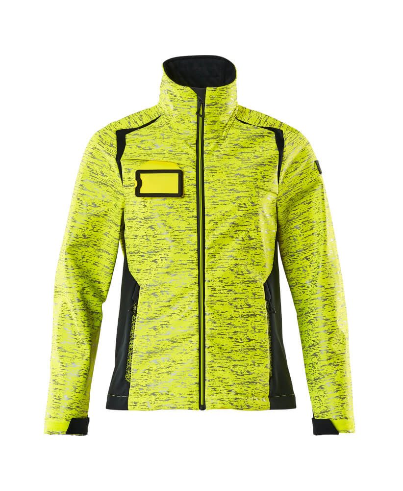 Softshell jas Dames 19212 - 17010 - hi-vis geel/donkermarine