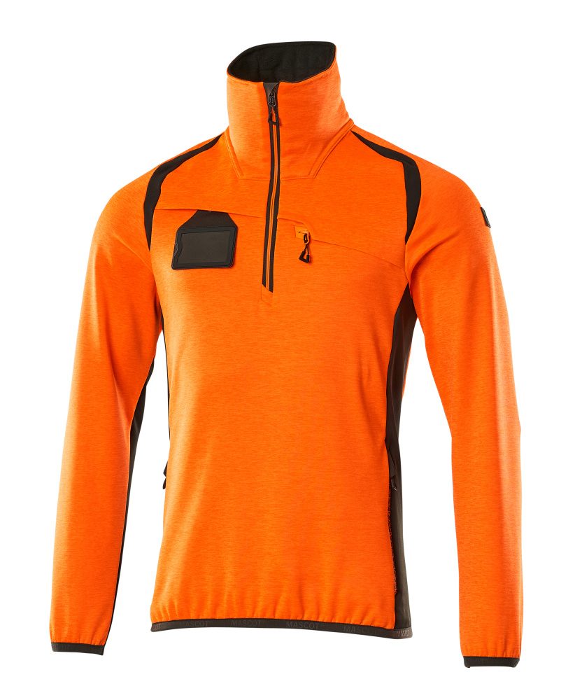 Fleecetrui met rits 19303 - 1418 - hi-vis oranje/donkerantraciet