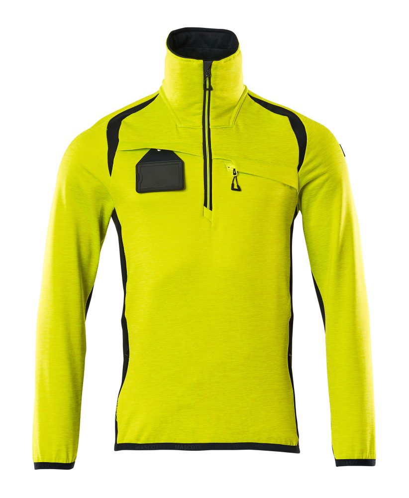 Fleecetrui met rits 19303 - 17010 - hi-vis geel/donkermarine