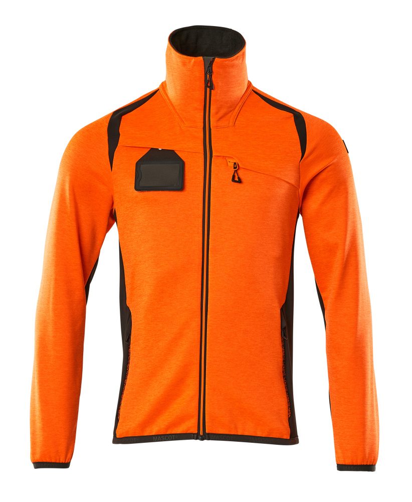 Fleecetrui met rits 19403 - 1418 - hi-vis oranje/donkerantraciet