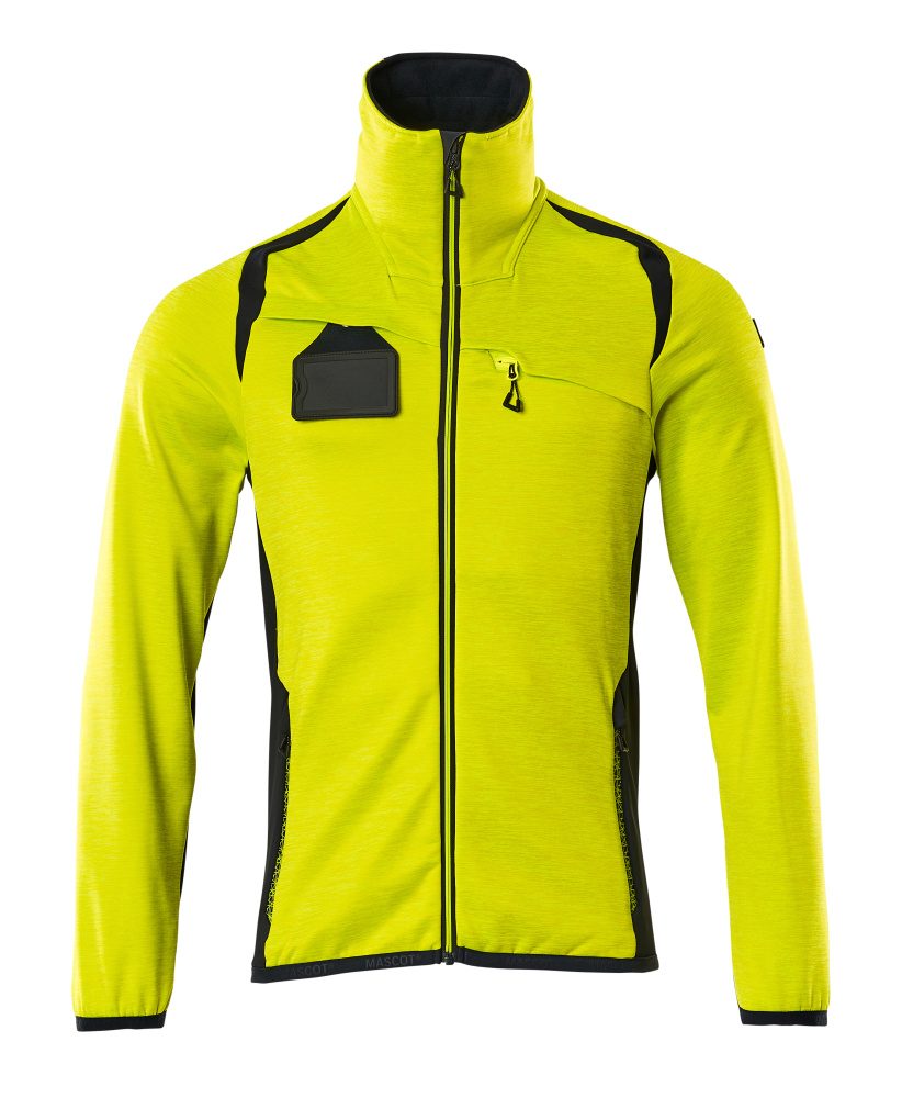 Fleecetrui met rits 19403 - 17010 - hi-vis geel/donkermarine