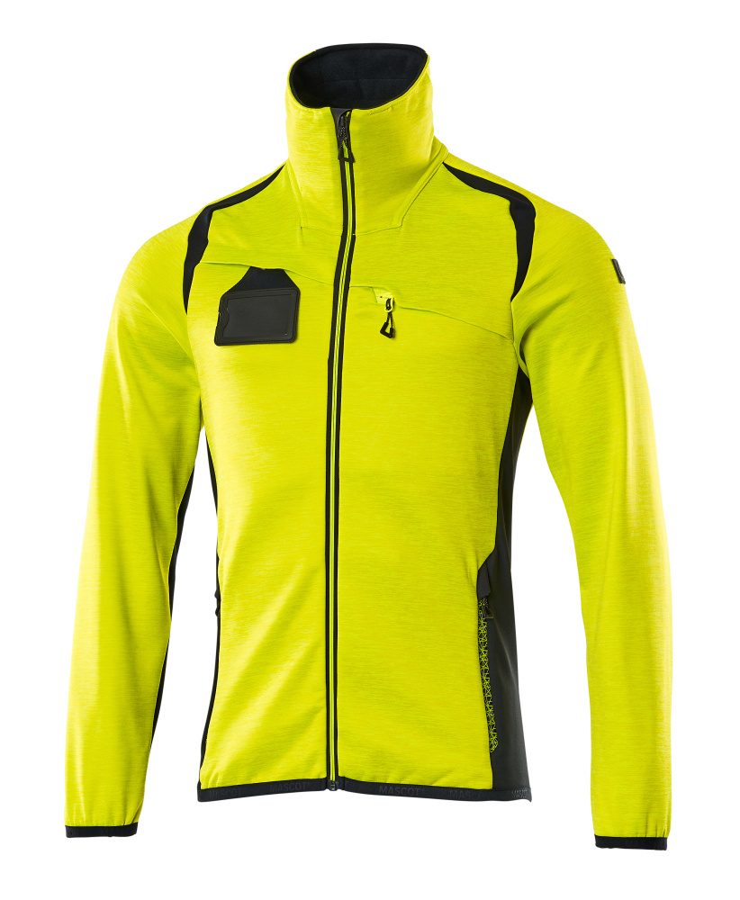 Fleecetrui met rits 19403 - 17010 - hi-vis geel/donkermarine