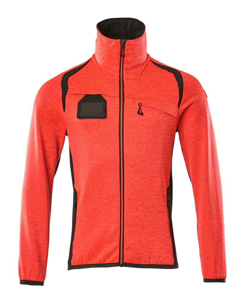 Fleecetrui met rits 19403 - 22218 - hi-vis rood/donkerantraciet