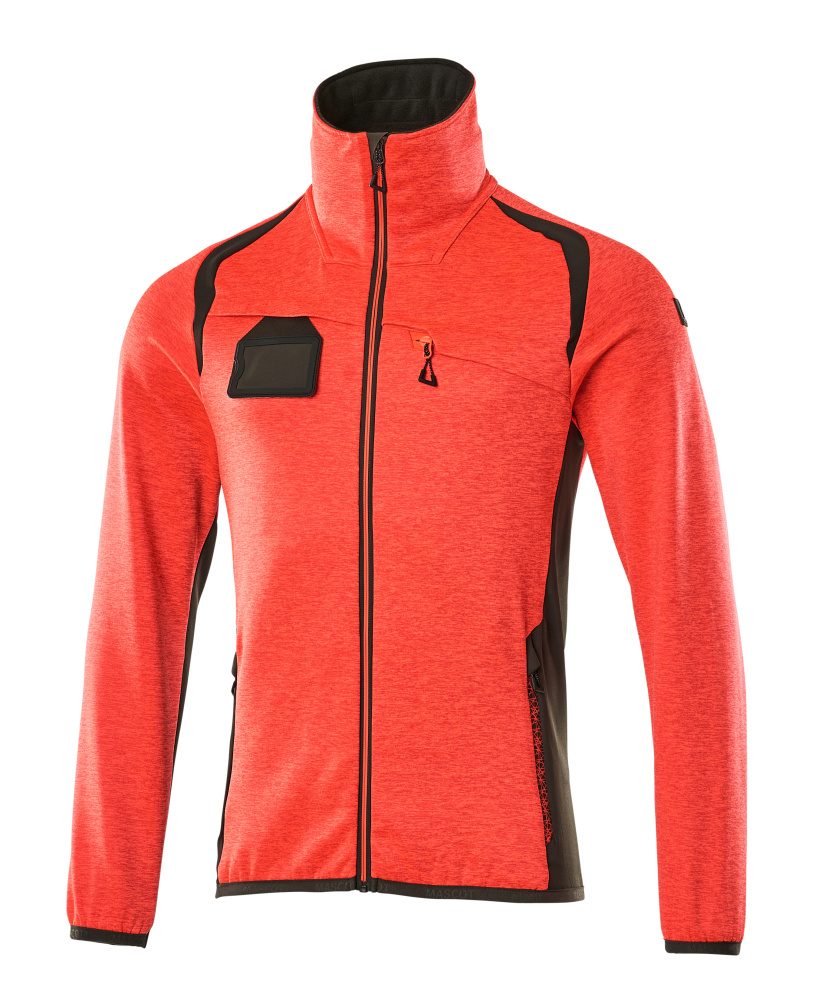 Fleecetrui met rits 19403 - 22218 - hi-vis rood/donkerantraciet
