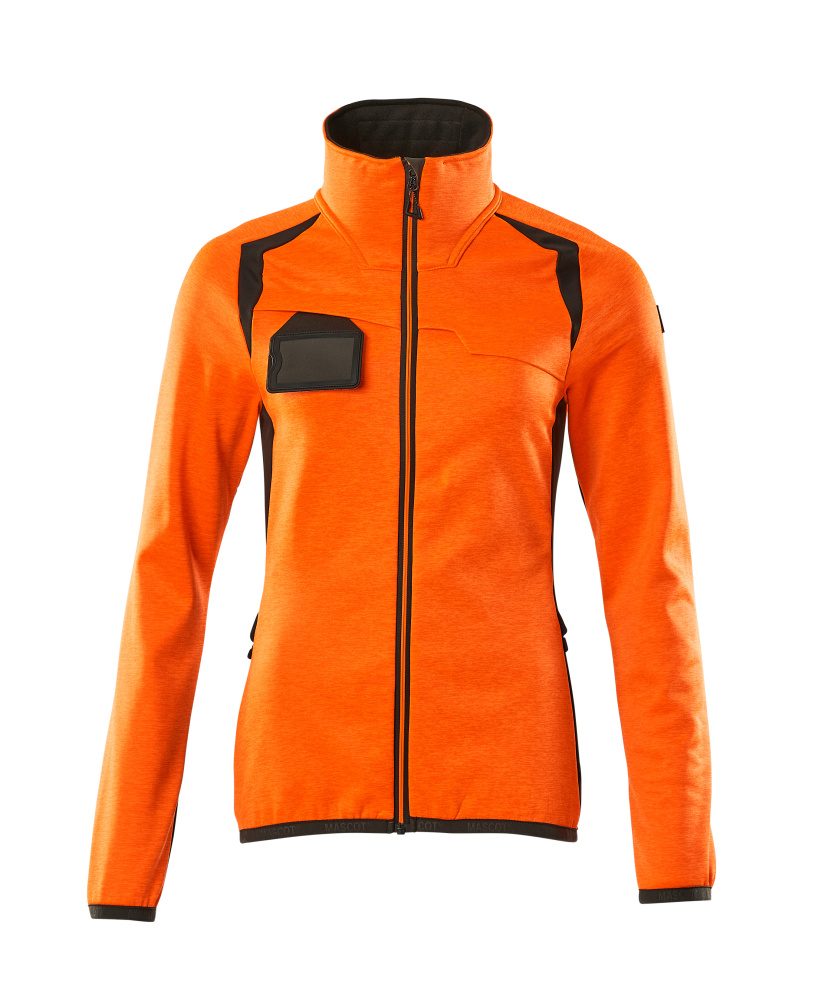 Fleecetrui met rits Dames 19453 - 1418 - hi-vis oranje/donkerantraciet