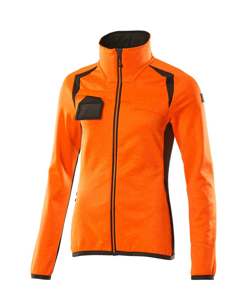 Fleecetrui met rits Dames 19453 - 1418 - hi-vis oranje/donkerantraciet