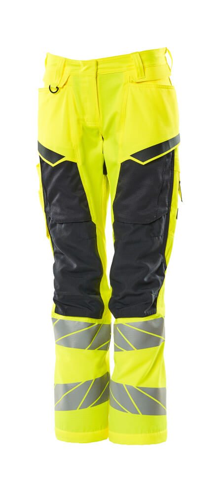 Broek met kniezakken Dames 19578 - 17010 - hi-vis geel/donkermarine