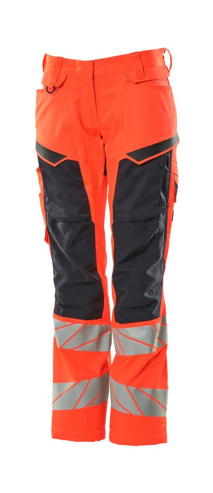 Broek met kniezakken Dames 19578 - 22210 - hi-vis rood/donkermarine