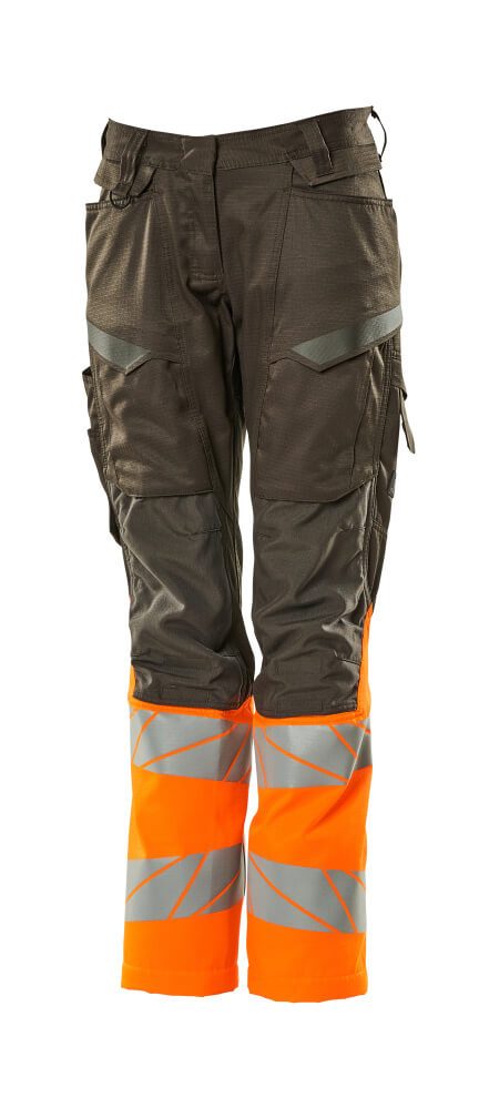 Broek met kniezakken Dames 19678 - 1814 - donkerantraciet/hi-vis oranje