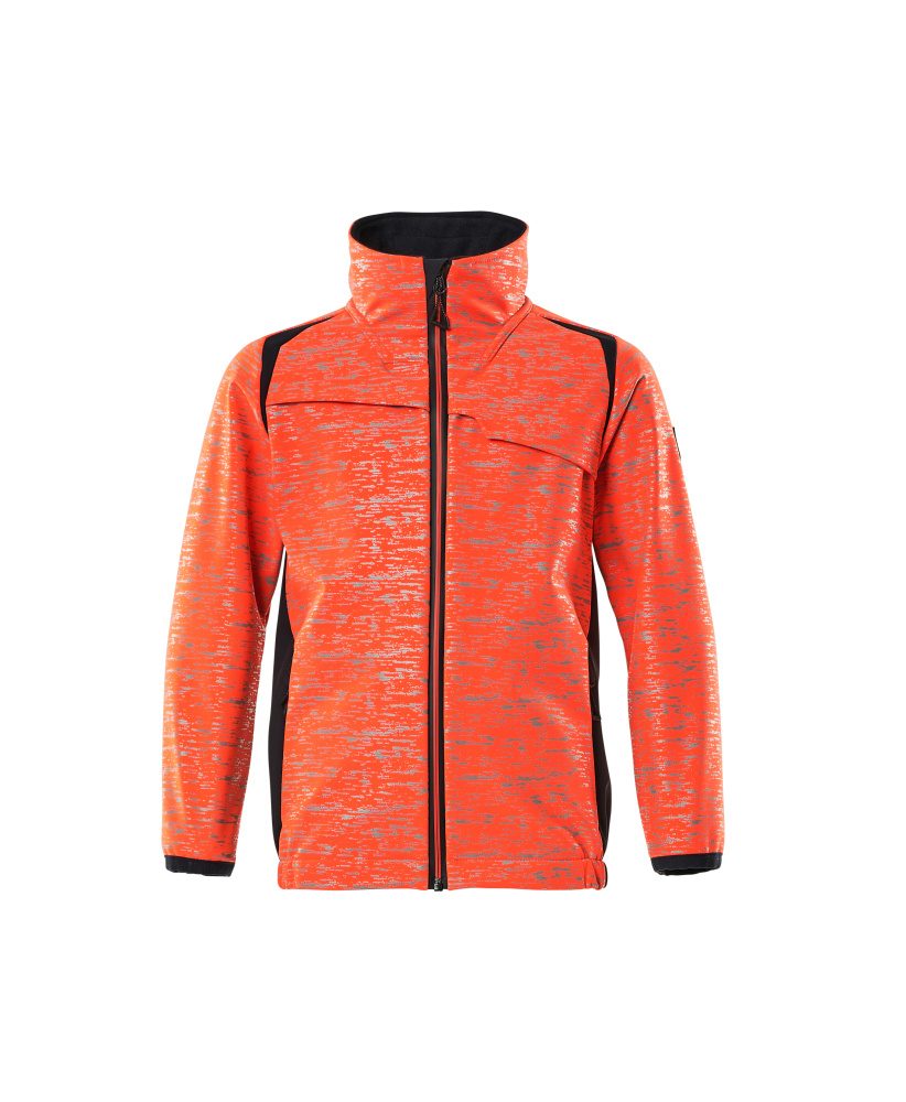 Softshell jas Kinder 19902 - 22210 - hi-vis rood/donkermarine