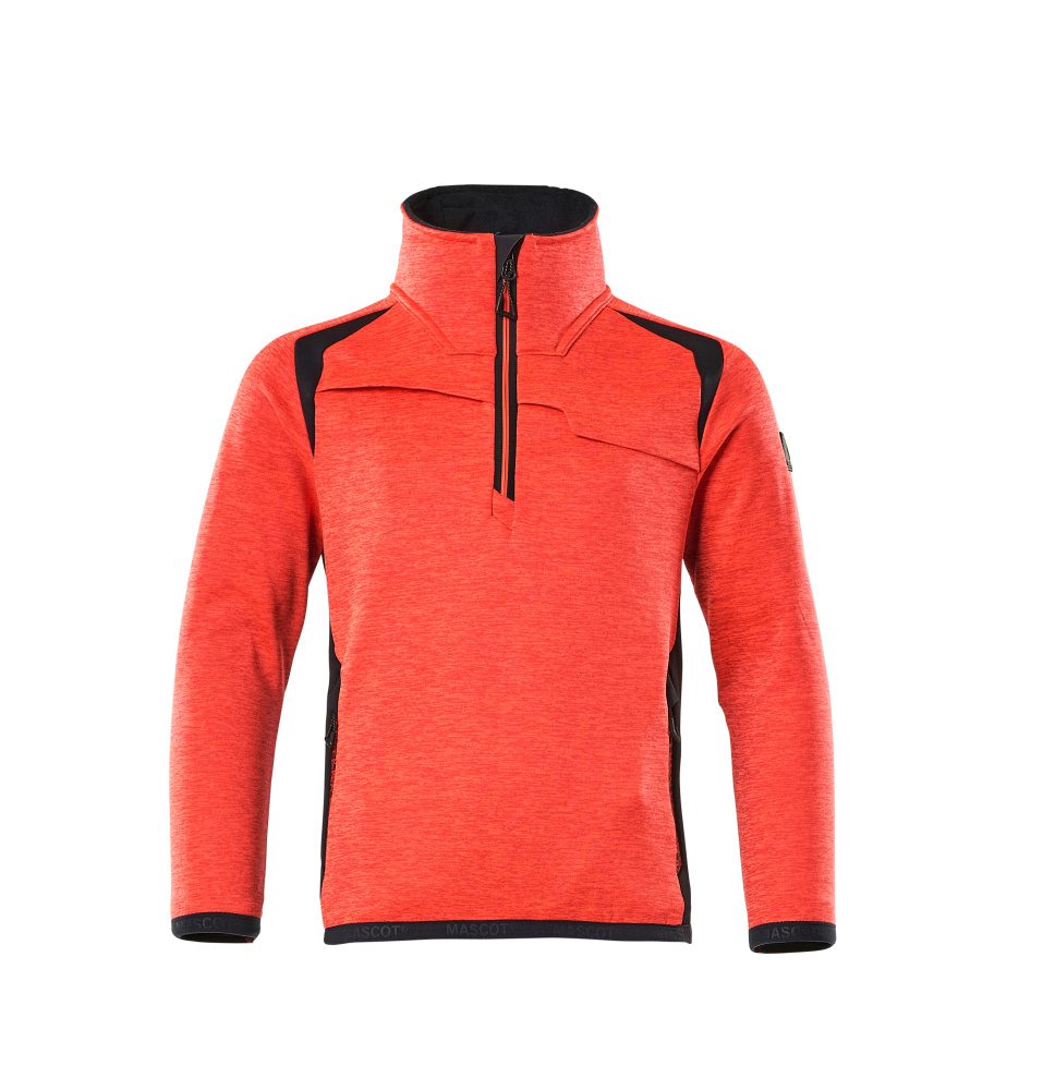 Fleecetrui Kinder 19903 - 22210 - hi-vis rood/donkermarine