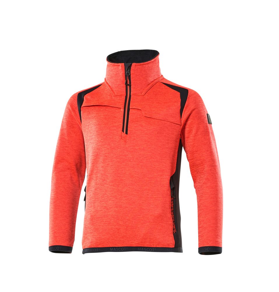 Fleecetrui Kinder 19903 - 22210 - hi-vis rood/donkermarine