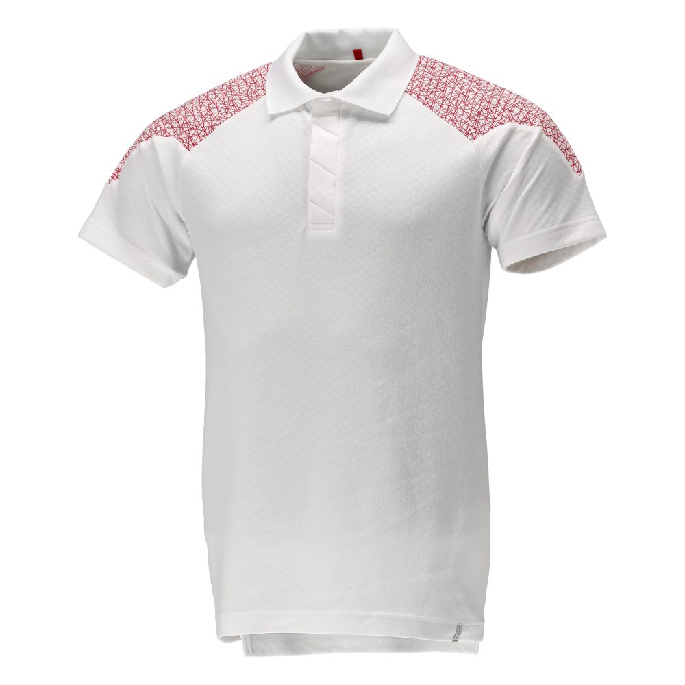 Poloshirt 20083 - 06202 - wit/signaalrood
